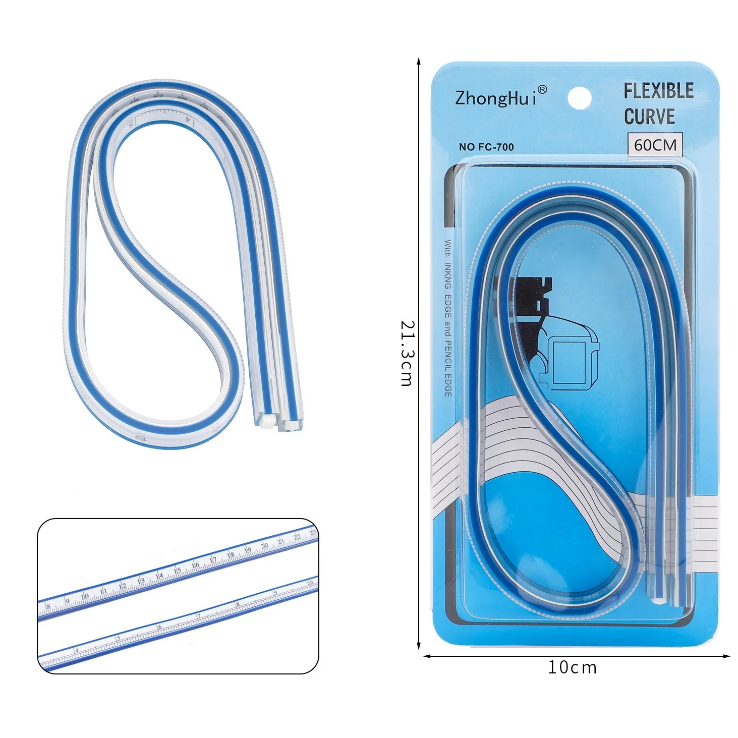 30cm Curved Ruler For Sewing Soft Flexible English And Metric Scale Rule Engineering Drafting Drawing Tool Sewing Accessories