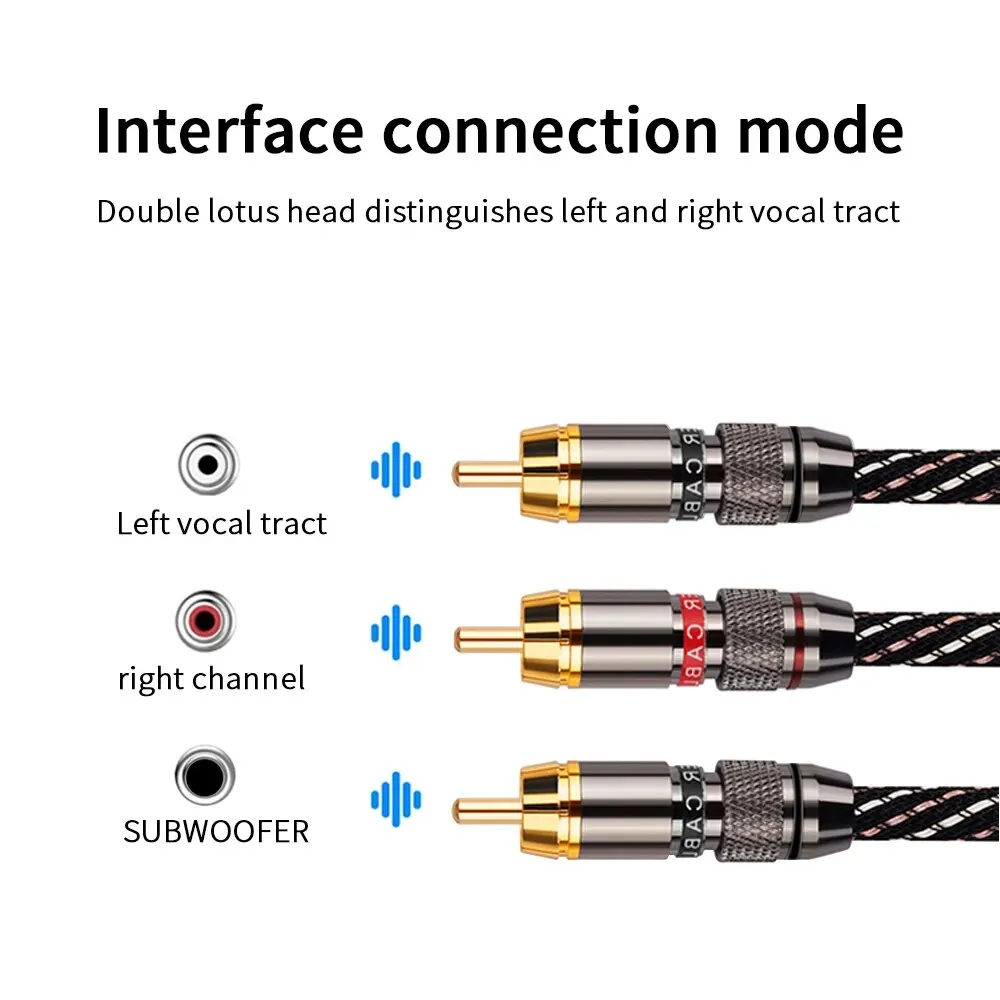 YYAUDIO HIFI RCA to 2rca Audio Cable 6N OFC Subwoofer Y Cable RCA 1 Male to 2 Male Audio Cable for Speaker,DVD, TV, Amplifier