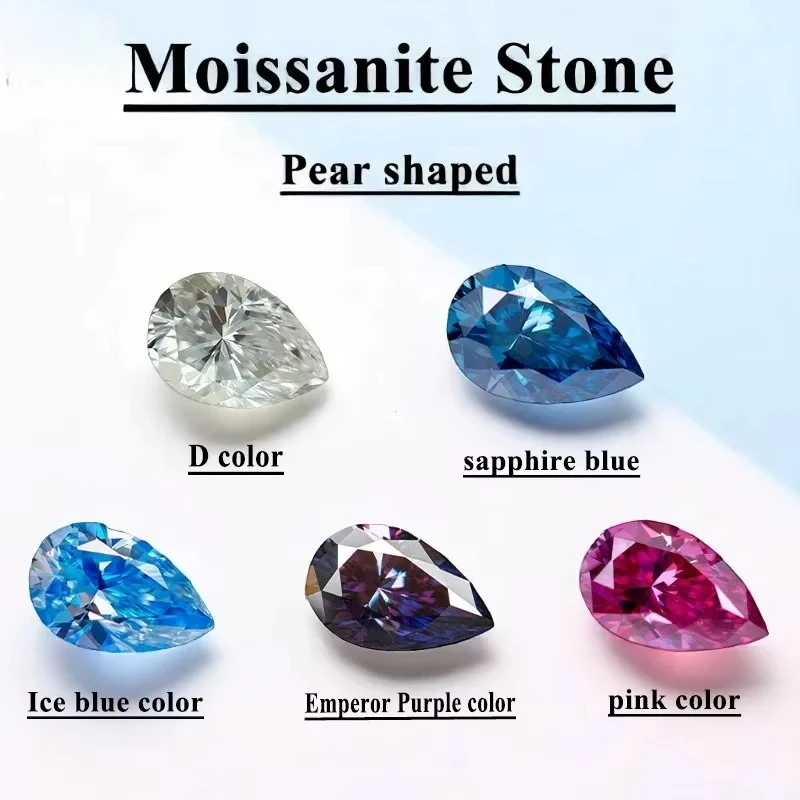 Moissanit-Stein Birnenförmiger Schliff VVS1 Graue Farbe Charms-Perlen mit Zertifikat für Hochwertige Schmuckherstellungsmaterialien – Detail 2