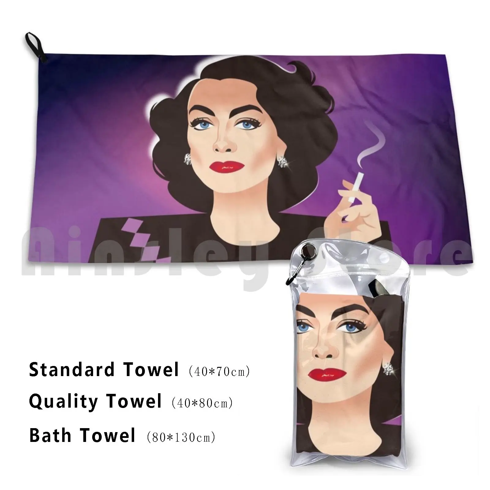 Humoresque Custom Towel Bath Towel Helen Wright Humoresque Classic Movie Icon Alejandro Mogollo