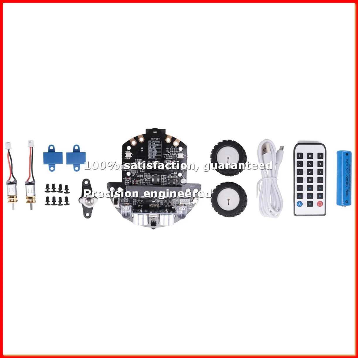 ●Robot Programmable Robotic Kit Based on BBC Microbit V2 and V1 for STEM Coding Education with Chargeable Battery(A)-ROWI