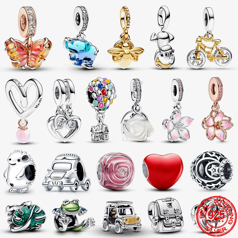 Charms 925 Original 2024 New in Beads Fits Pandora Bracelets Necklace For Women Silver Hot Pendants Bead DIY Jewelry Fine Gifts