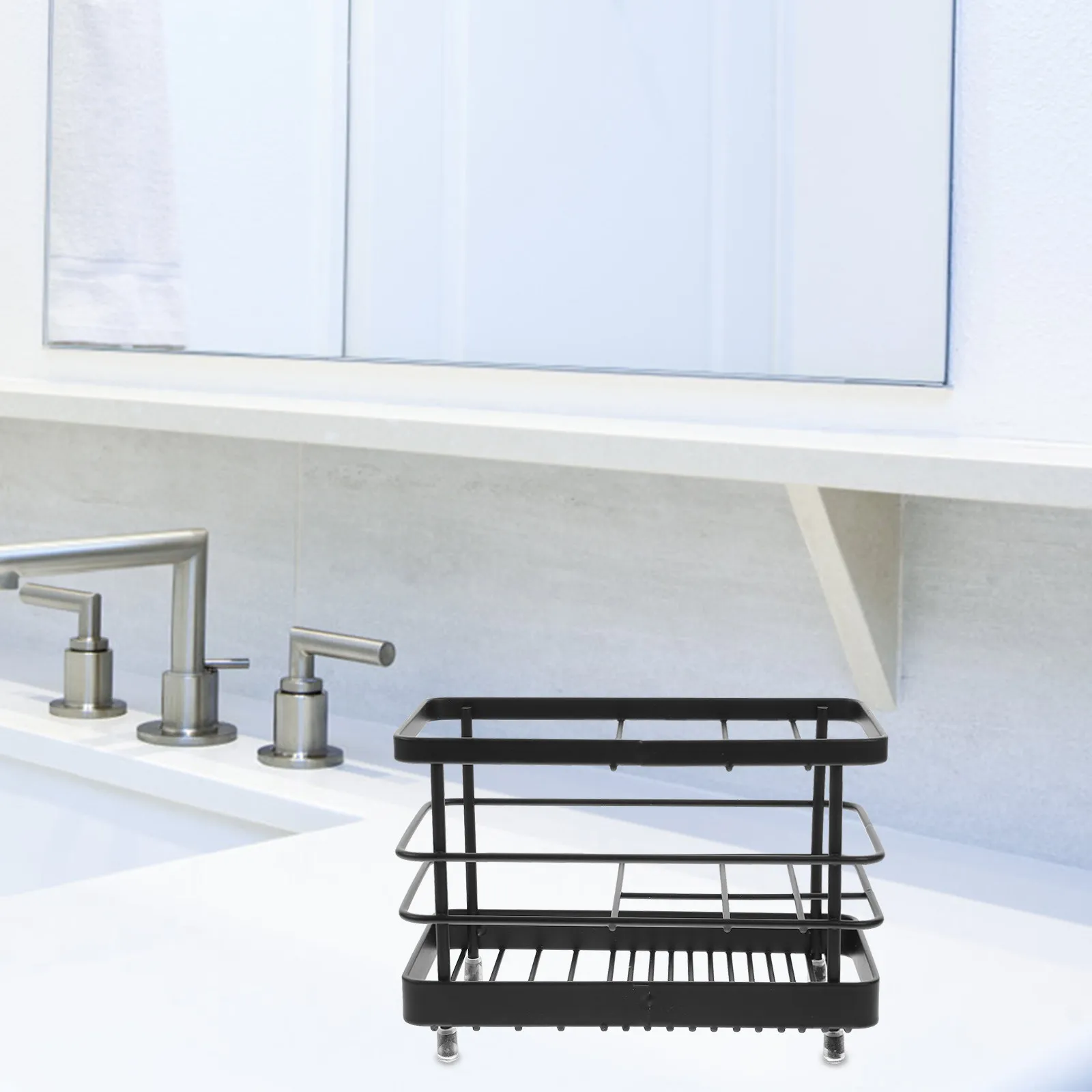 

Iron Toothbrush Holder Metal Hollow Toothpaste Stand Bathroom Organizer Dry Drain Rack Storage Shelf for Toothbrush Toothpaste