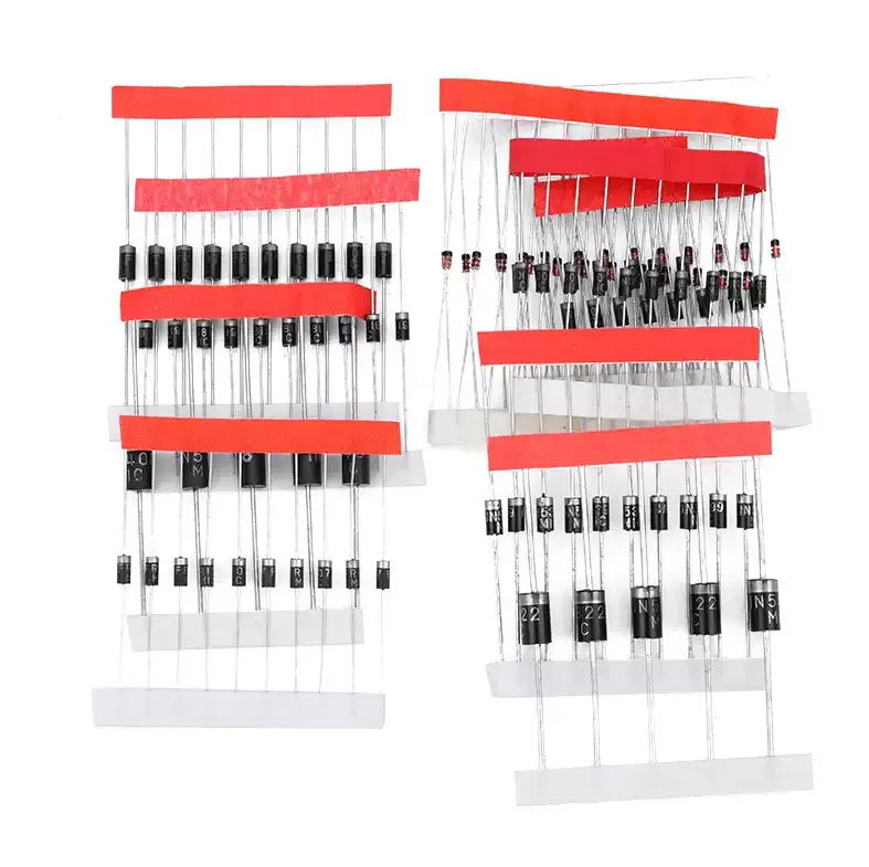 1N4007, 1N4148, 1N5819, FR107, 5408, 1N4007  1N5399 FR107 FR207 1N5822 Totally 100pcs 8 Values Diode Kit Packs