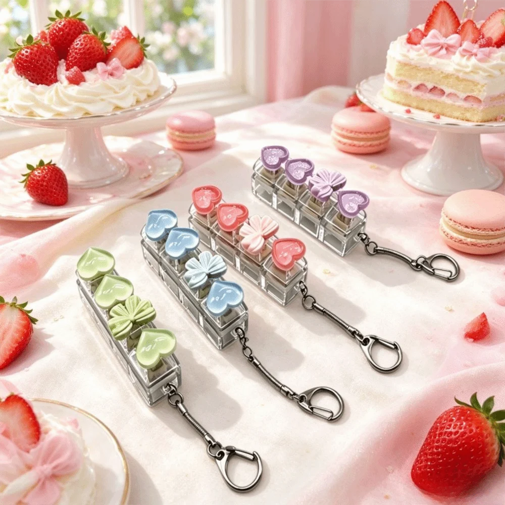 Heart Keyboard Press Button Keyring Reduce Anxiety Press The Keyboard Cliker Keychain Knot Reduce Pressure Keychain