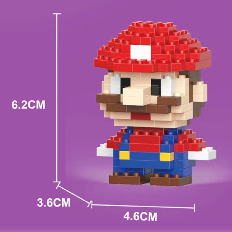 Cartoon Micro Building Blocks Package Toys Diamond Particles Mini 3D Puzzle Figures Mario Model Decoration Game Toys Gifts