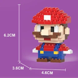 Cartoon Micro Building Blocks Package Toys Diamond Particles Mini 3D Puzzle Figures Mario Model Decoration Game Toys Gifts