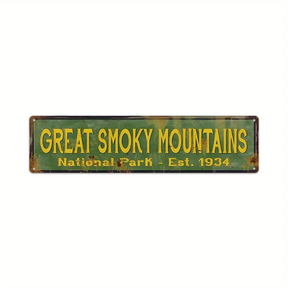 Vintage Retro Great Smoky Mountains National Park Aluminum Wall Art 12x16 Waterproof Durable For Home Living Room Cafe Decor