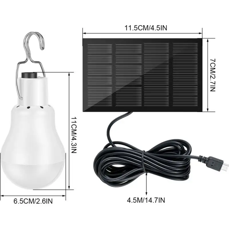 Ampoule de secours LED étanche pour camping, lampe de charge solaire portable, lanterne de pêche, haute luminosité, lumières de sport et de camping