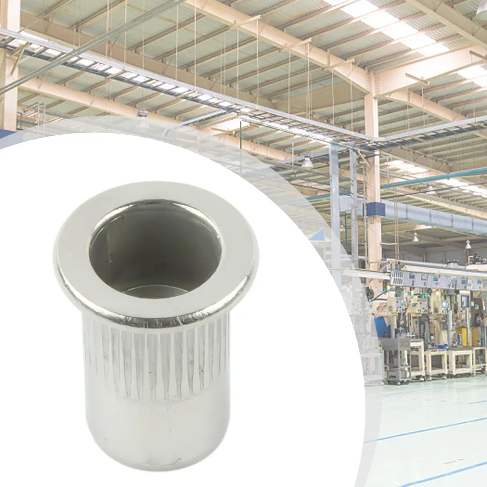 Automotive Decoration Rivet Nuts Stainless Steel 1/4\"-20 Thread Fastener Threaded Flat Head Insert Nut Rivnuts