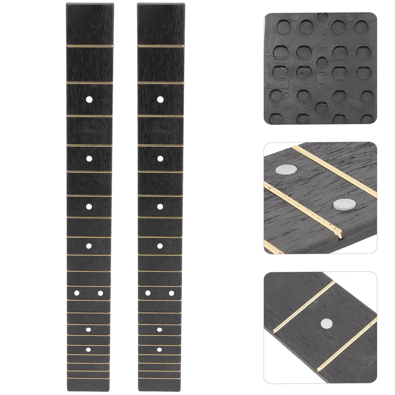 2 Pcs Ukulele Fingerboard Small Tape Flash Abs Transparent Sign Folk Guitar Fretboard