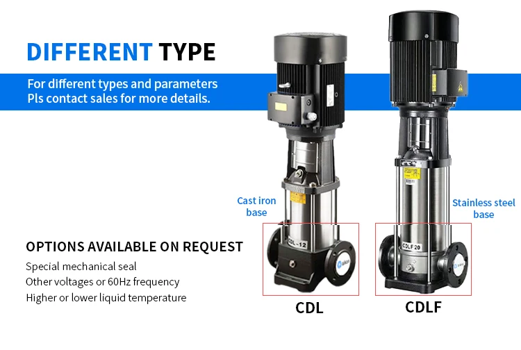 

2026 Hot SellingCDL Stainless Steel Vertical Multistage Centrifugal Pump Electric Motor Water Multistage Jockey Pump