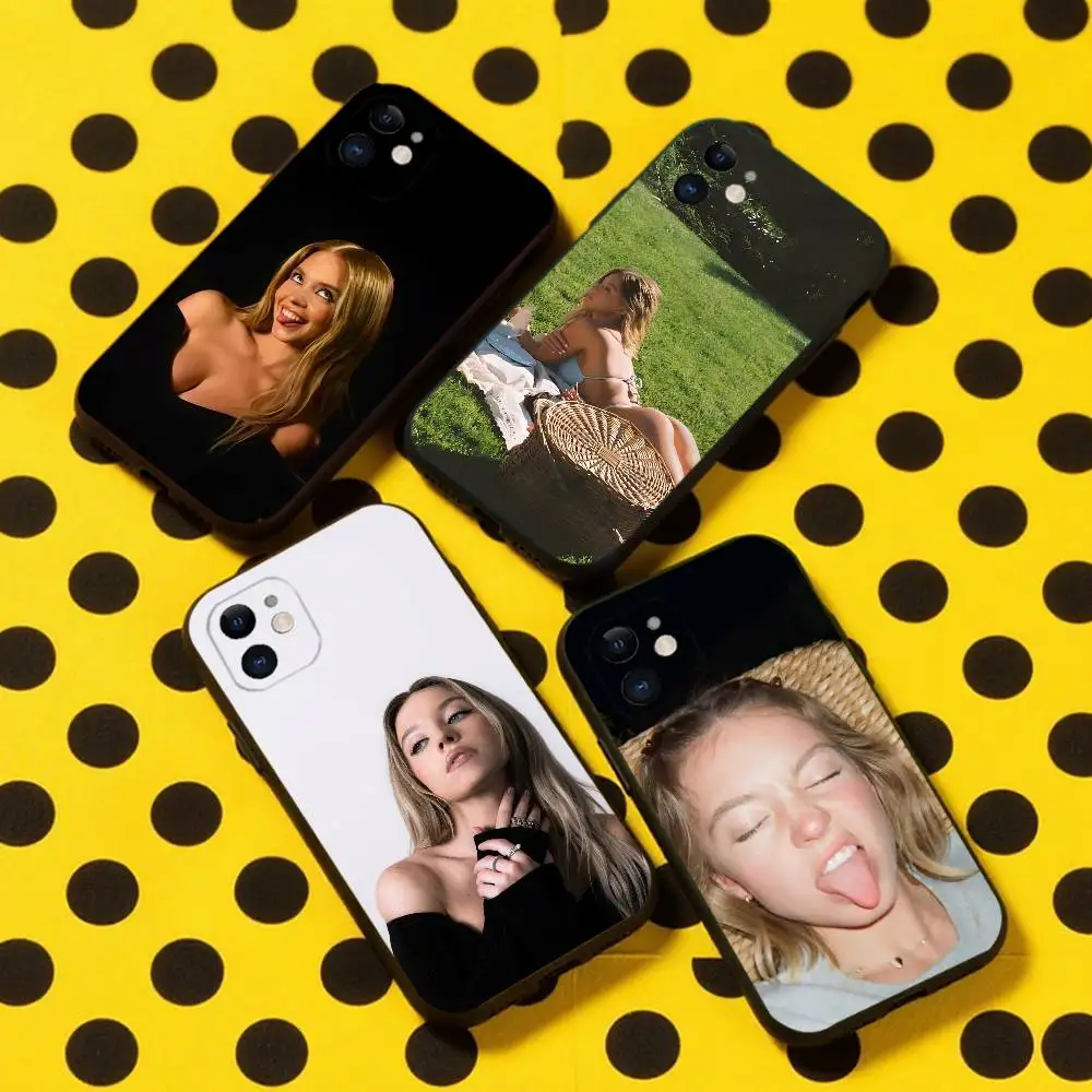 

Sydney Sweeney Actor Phone Case For iPhone 16,15,14,13,12,11,Pro,Max,Plus,X,XS,XR,SE,8,7,Mini,Soft Silicone Black Case