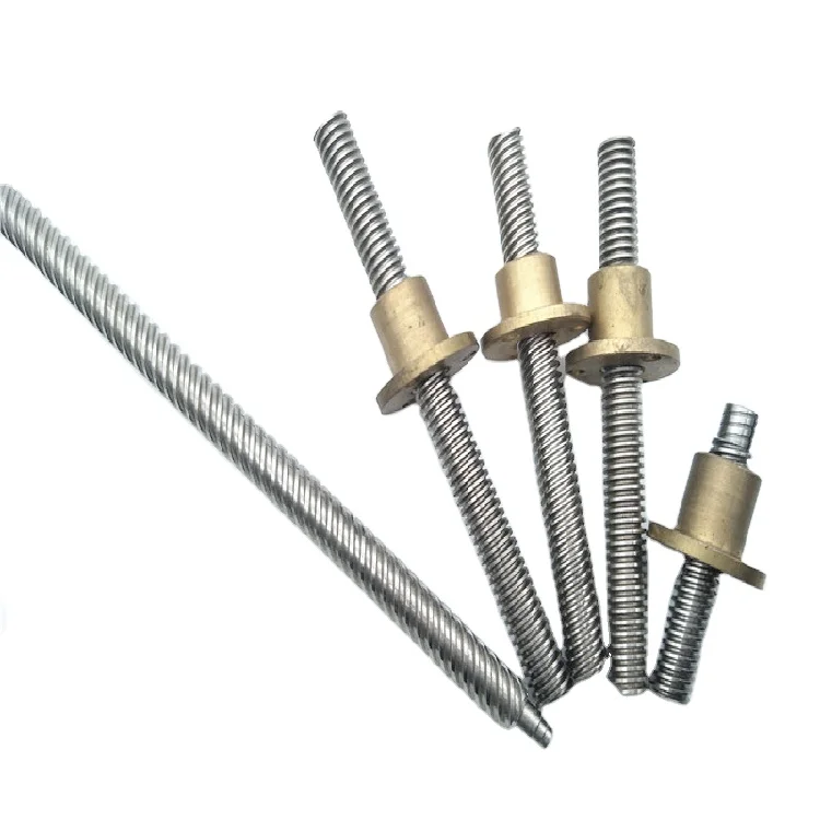 

Трапецеидальный ходовой винт из нержавеющей стали T8*8 с шагом 4 мм, 2T, с гайкой, гладкий стержень