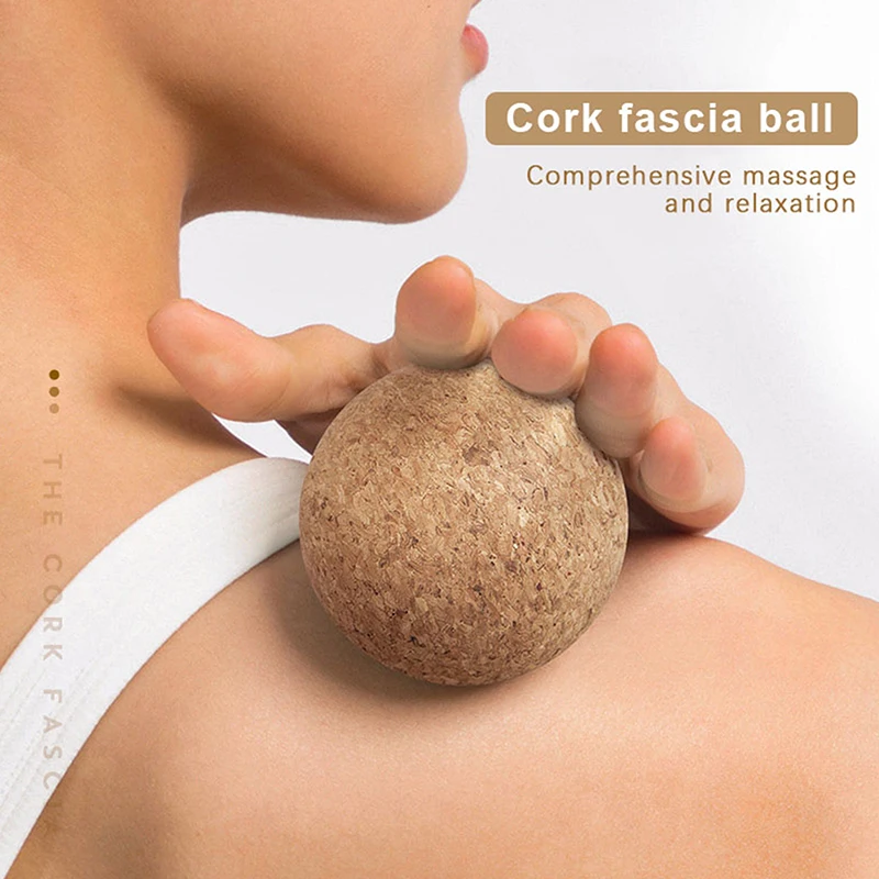 5/6/8cm Cork Massage Ball Back Foot Massager Yoga Ball Tension Release Therapy Myofascial Relax Muscles