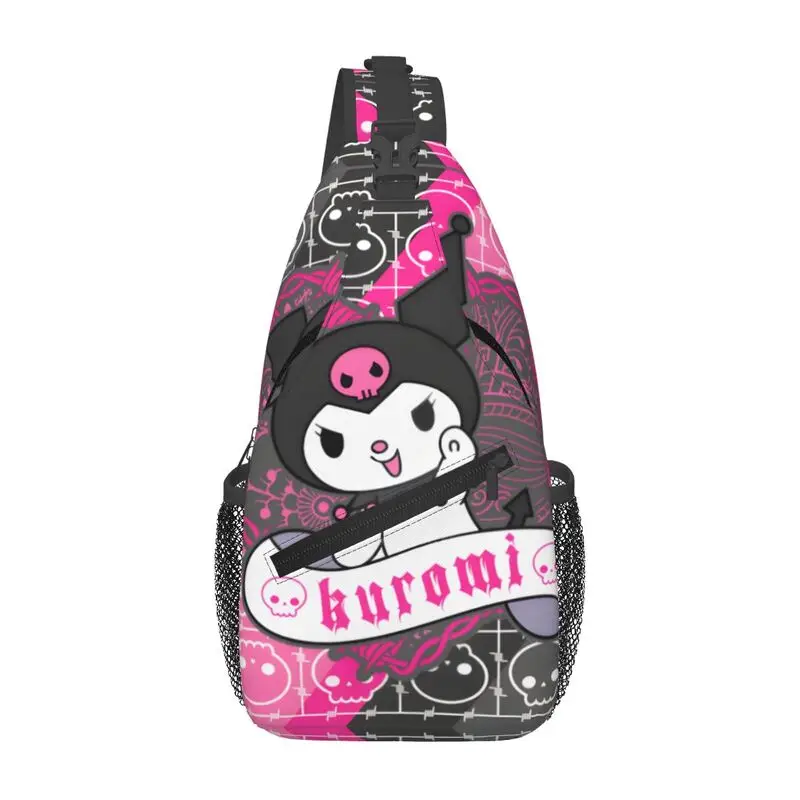 

Sanrio Anime Kuromi Sling Chest Bag Customized Crossbody Shoulder Backpack for Men Cycling Camping Daypack