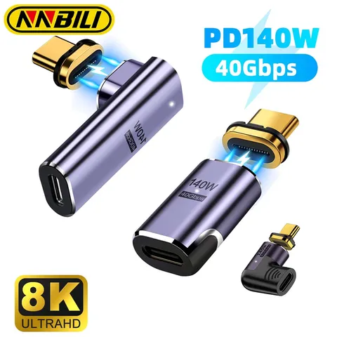 NNBILI 140W USB4.0 Thunderbolt3 Магнитный Кабель Type-C - USB-C Для Быстрой Зарядки, Передачи Данных 40 Гбит/с, 8K 60 Гц — пример использования
