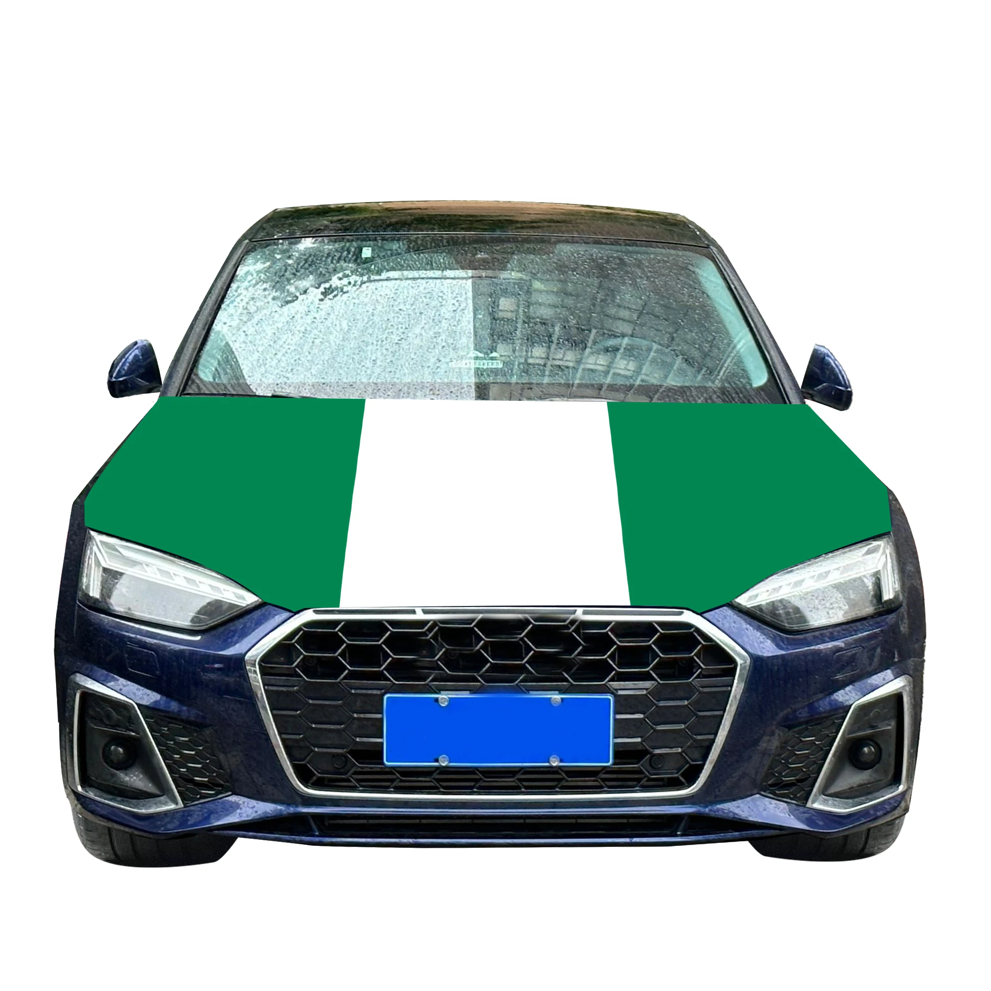 Nigeria Car Hood Cover Flag  Universal Size Elastic Polyester 120x150cm for Car Decor