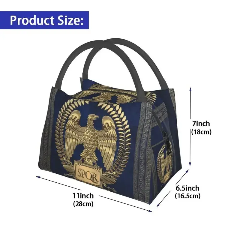 Sac à Déjeuner Isotherme avec Aigle Impérial Romain pour Femme, Glacière Réutilisable, Boîte à Bento Thermique, École, Bureau, Rome, éventuelles QR