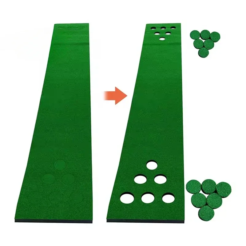 GP Factory Wholesale High Quality Outdoor And Indoor Golf Putting Green Mat Golf Game Mat With 12 Holes Office Putting Games Mat