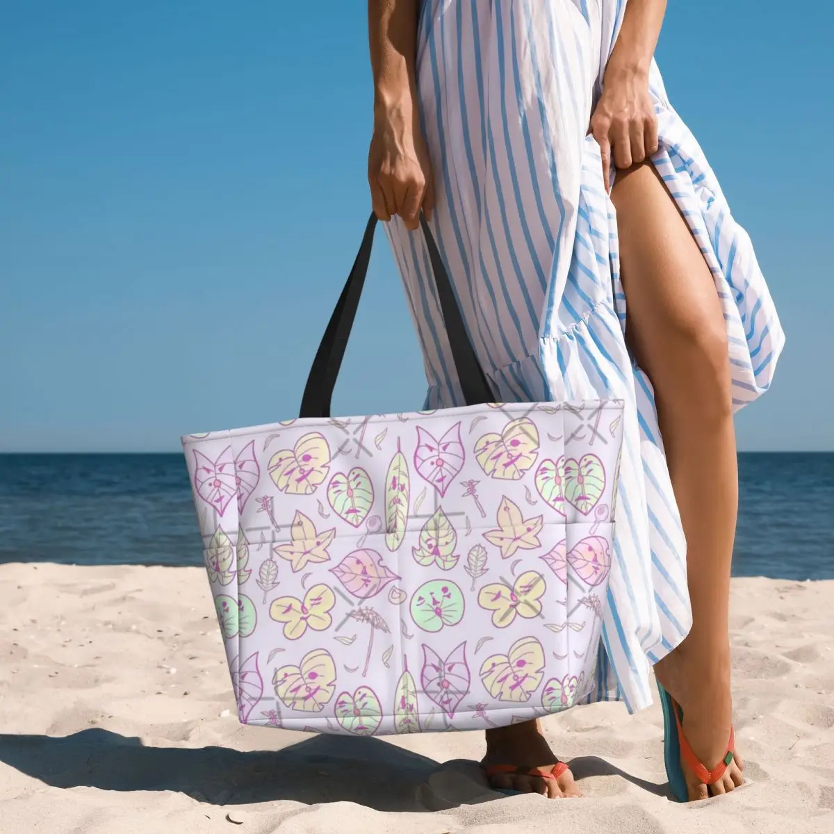 Borsa da viaggio da spiaggia viola pastello degli amici di Hestu, borsa a tracolla sportiva per adulti personalizzabile con motivo Multi-stile