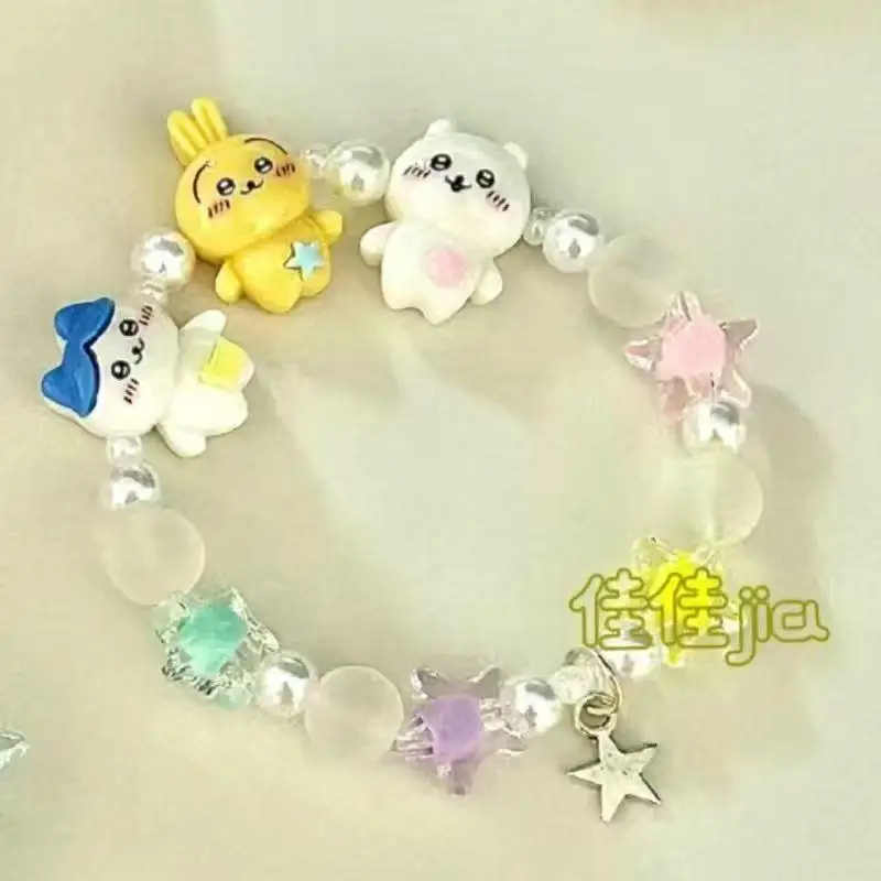 니치 디자인의 감각이있는 애니메이션 chiikawasa 팔찌 Hachiware Usagi 팔찌 커플 만화 팔찌 액세서리 소녀 선물