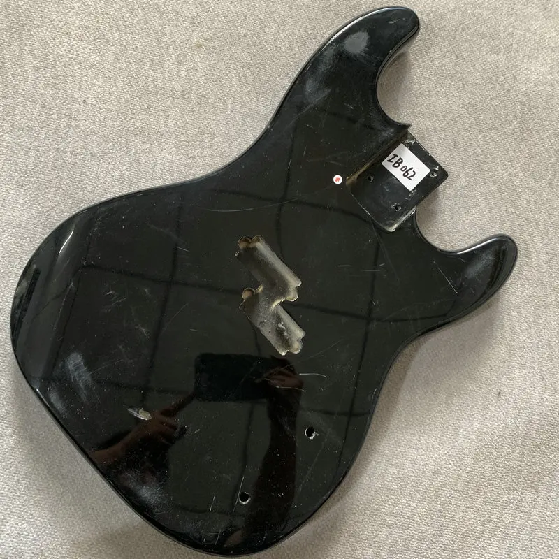 iB062 Black Paints Solid wood PB Electric Bass Body 4 Or 5 String  Right Hand For Bass Replace and DIY with Scratch Damages