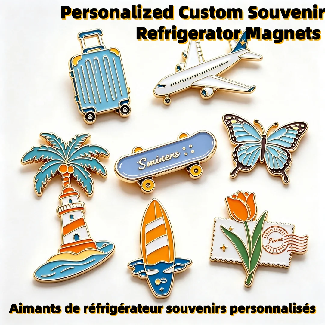 Wholesale Personalized Metal Magnets Customized Soft Enamel Logo Fridge Magnet Custom UV Printing Iron Fridge Magnet