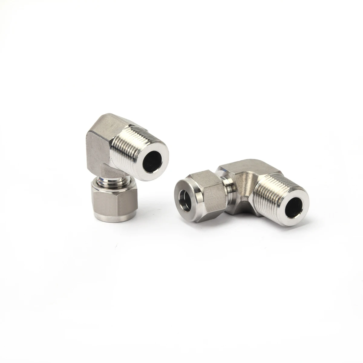Stainless Steel Double Ferrules Connects Male Thread Male Elbow Elbow Joint