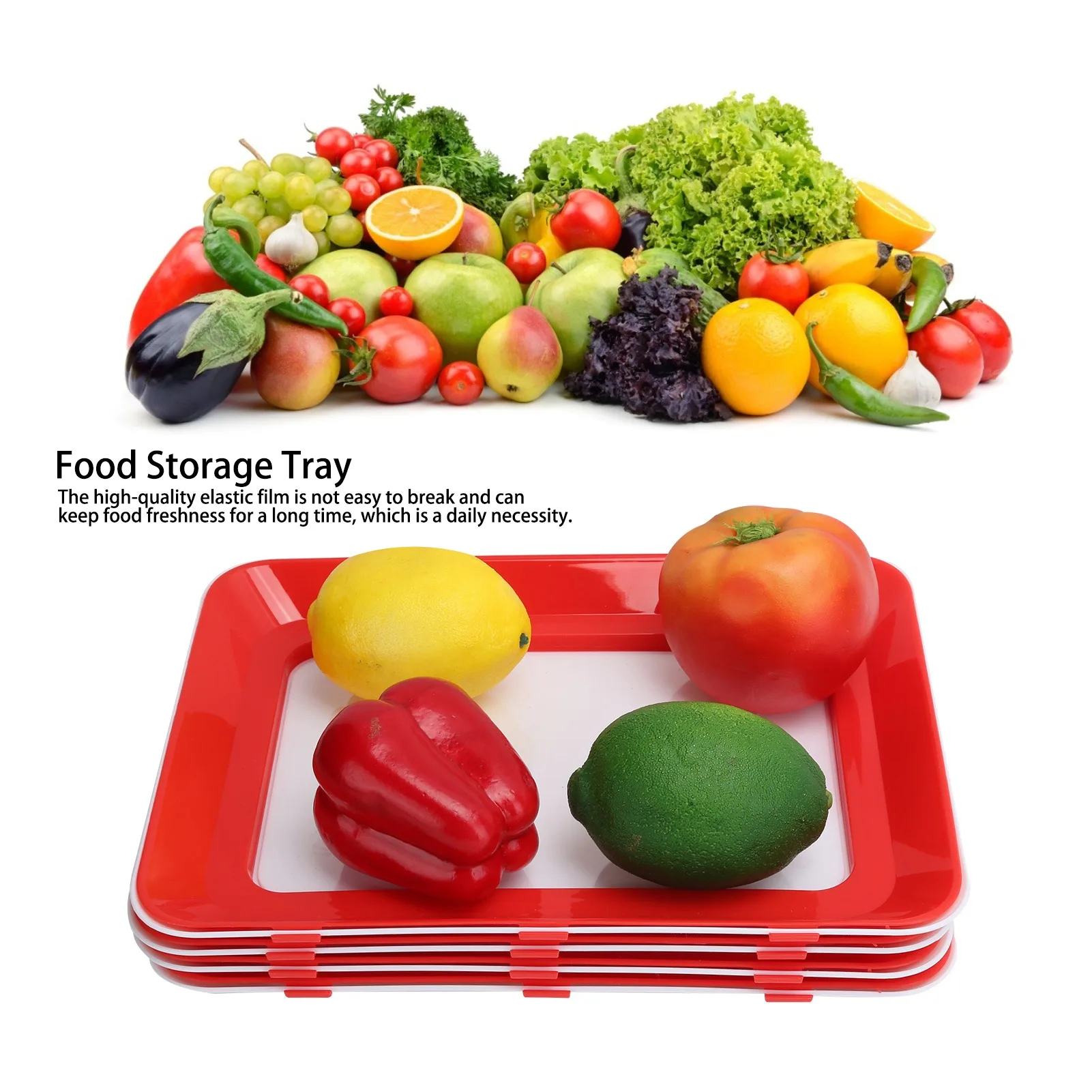 

4 шт. вакуумный герметичный лоток для консервации пищевых продуктов, штабелируемый многоразовый контейнер для хранения продуктов для холодильника, морозильной камеры, кухонный инструмент