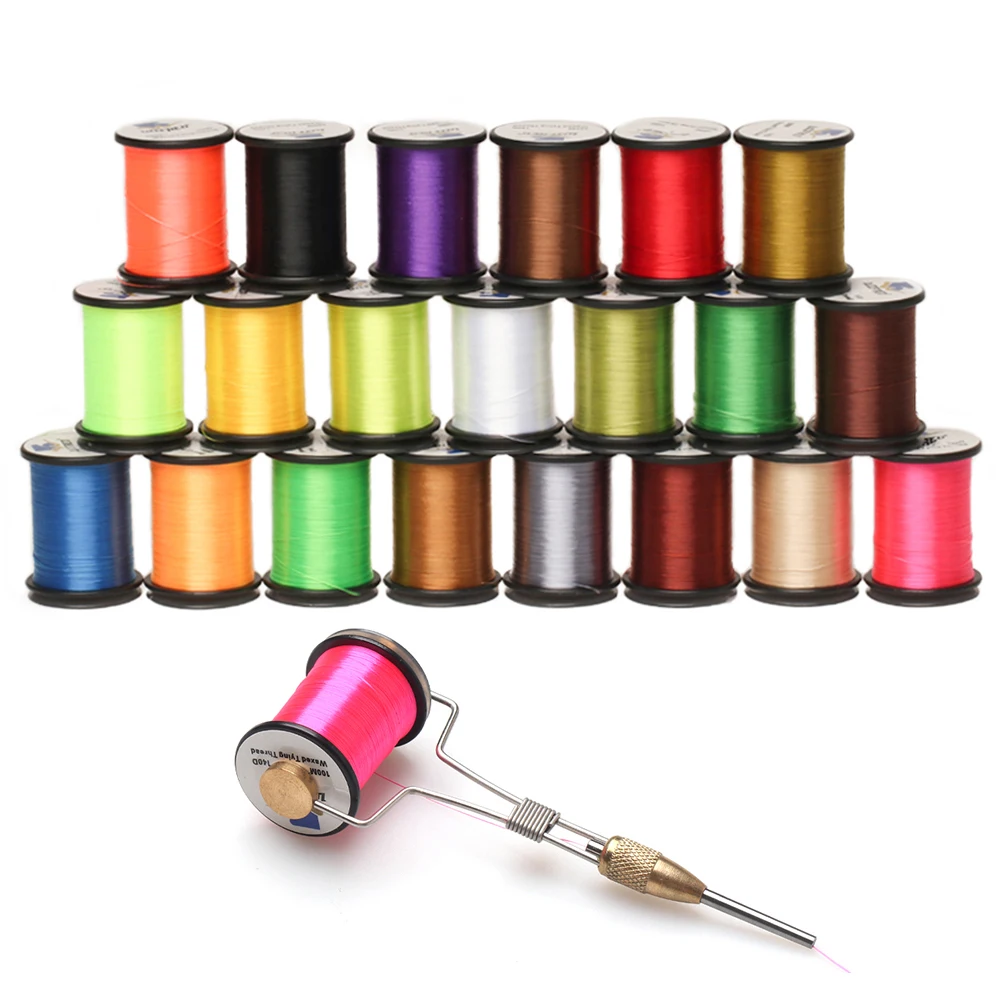 2 Stück/5 Stück 140D gewachste & gedrehte Fliegenbindefäden, hervorgehobene Bindeschnur für trockene und nasse Fliegen, Nymphen, Streamer, 21 Farben