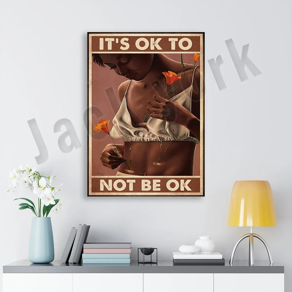 Treat Your Mind Poster, Skull Retro Poster, Mental Health Matters, Mental Health Poster, It's Okay Poster