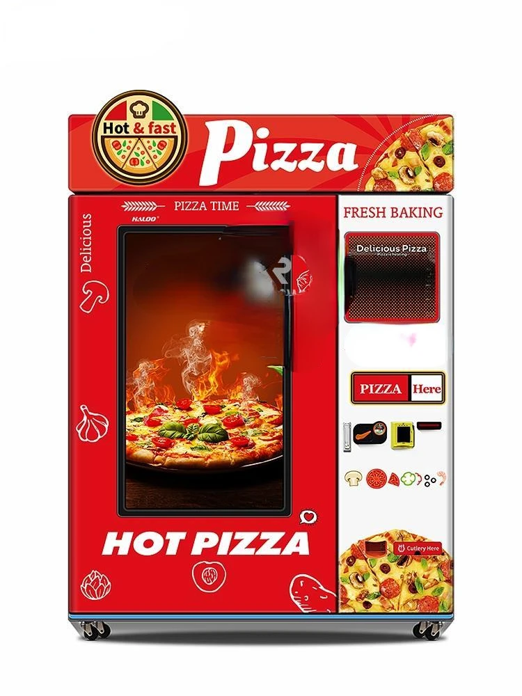 Delicious Pizza Vending Machine With Big Touch Screen Automatic In Station Subway Hot Food Pizza Vending Machine