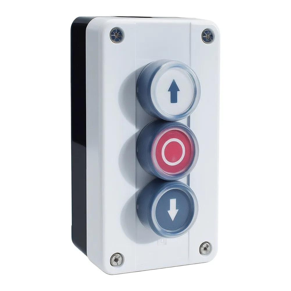 Waterproof 3 Hole Push Button Box XAL-B324 With Cover ABS Industrial Control Switch For Elevator Machinery Screw Terminal Wiring