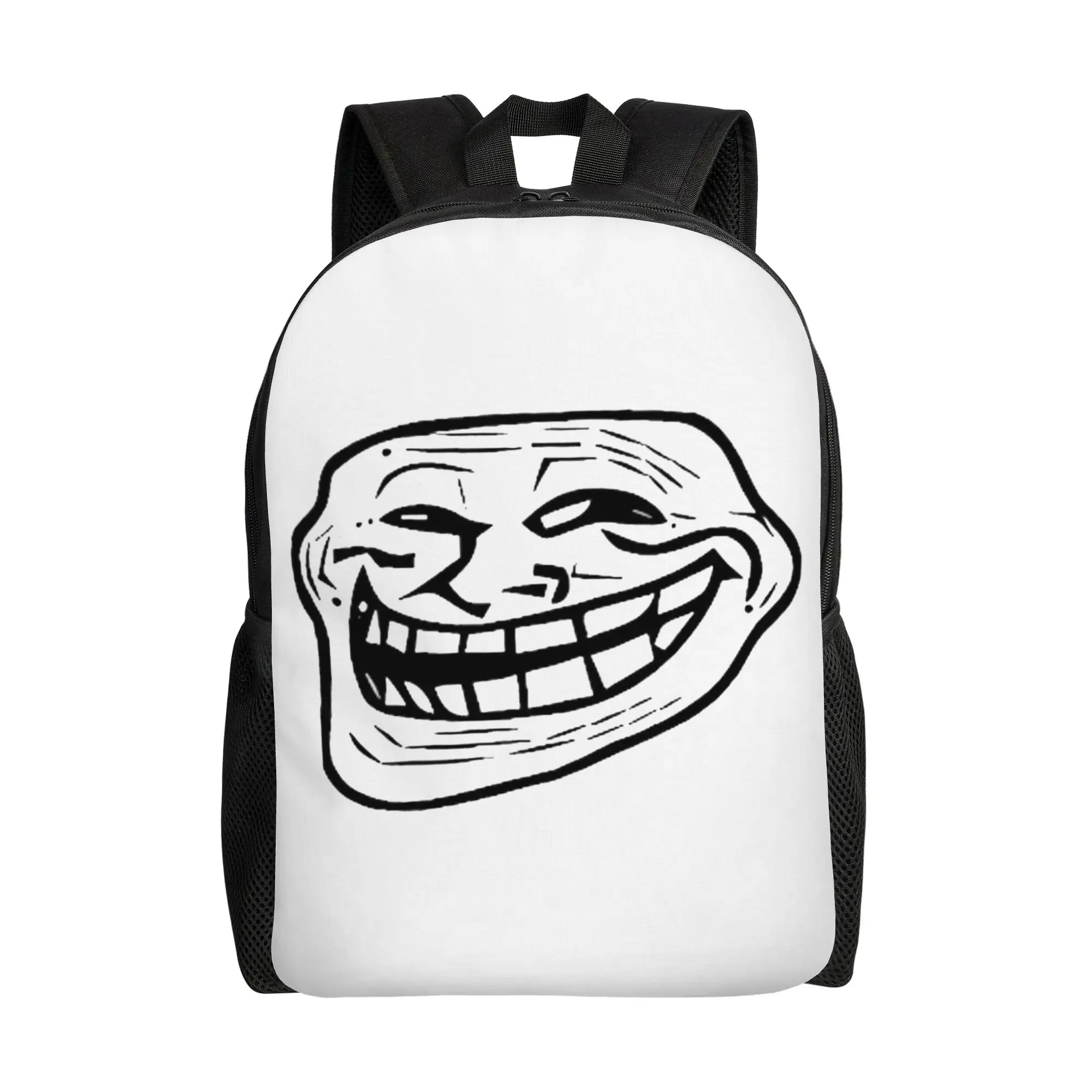 Trollface Meme Rage Comic Funny Troll Joke Internet Backpack Large Backpacks Polyester High School Bags Outdoor Style Rucksack