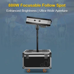 880W/660W/330W LED Follow Spot Light with Tripod for Wedding Stage Concert High Brightness Adjustable Beam Spotlight with Stand