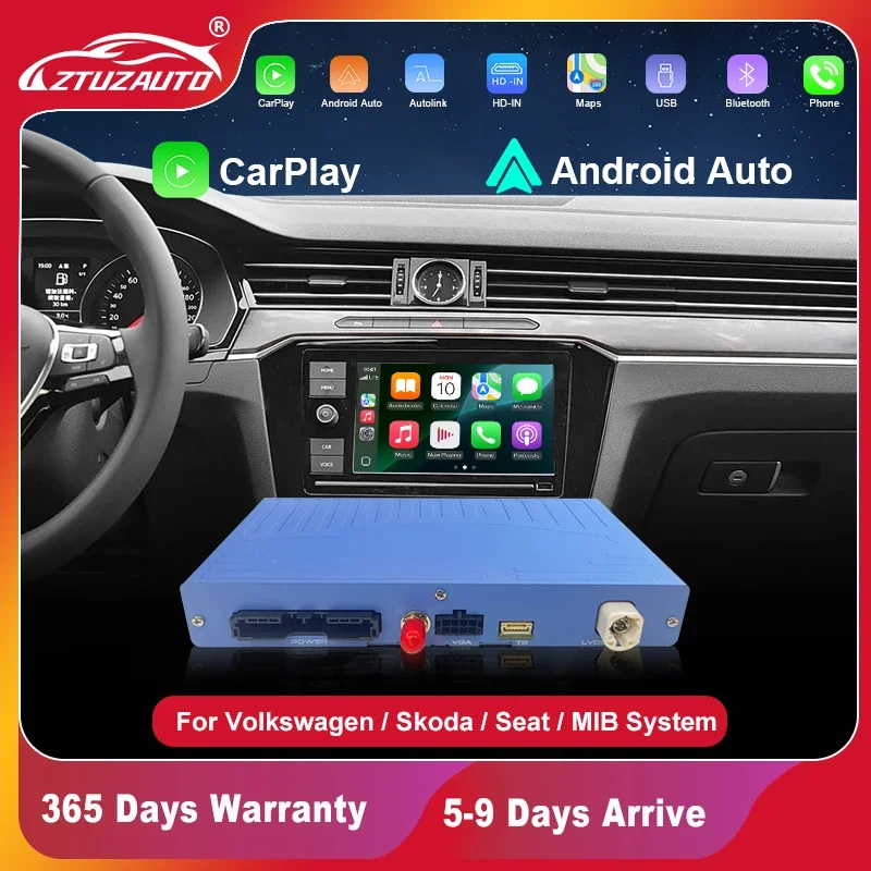 

Беспроводной CarPlay для Volkswagen Polo, Golf, Touareg, Tiguan, Teramont, Passat B8, Skoda с MIB, MIB2, Android Auto, видеоинтерфейсный адаптер