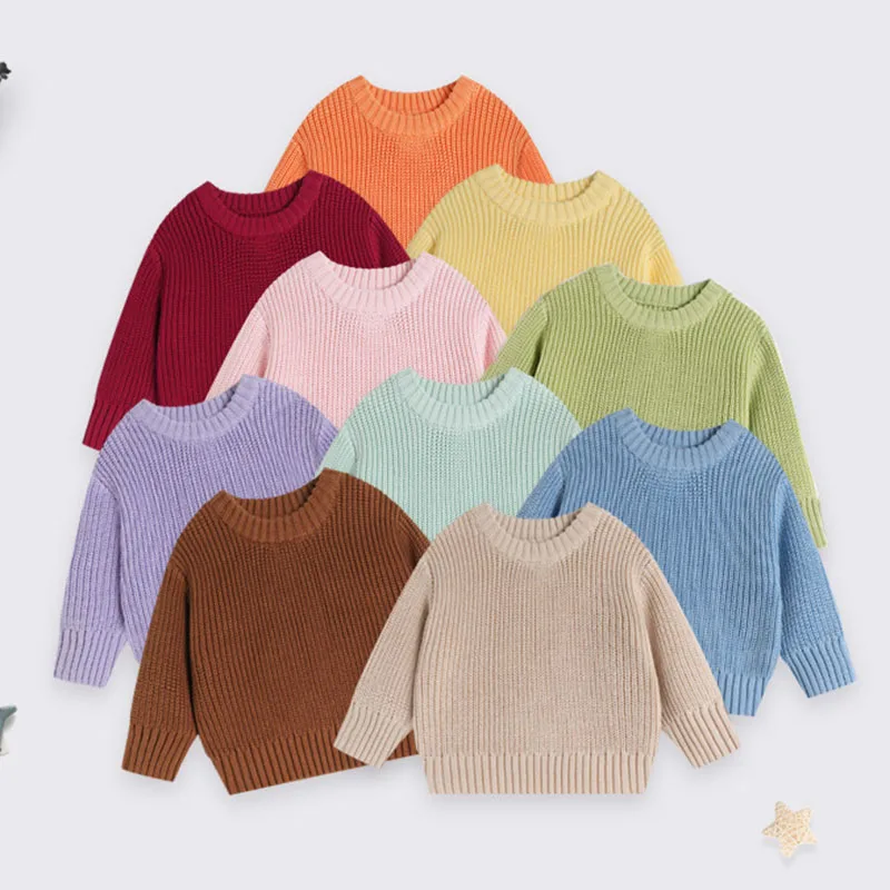 

2025 New Autumn Kids Long Sleeve Sweater 0-6Yrs Children Clothing Baby Boys Girls Casual Loos Knitted Pullover Sweaters