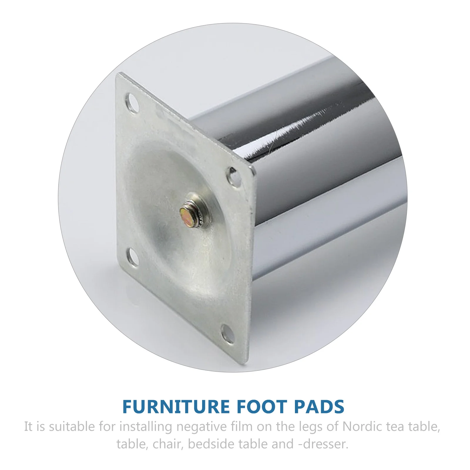 

10pcs Furniture Legs Install Plates Table Chair Bedside Desk Silver Zinc Plated Non-Slip Support Pads Iron Brackets Hardware