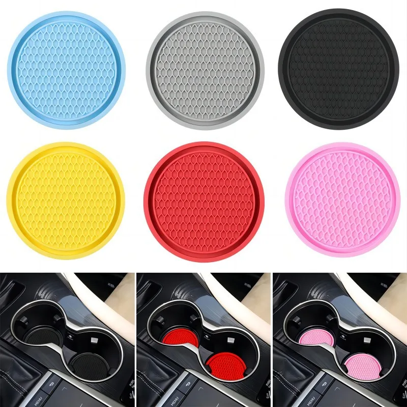 2pcs Car Non-Slip Water Cup Pad Rhinestone Decoration Auto Interior For Useful Things For Cars Car Duck Ornaments Interior