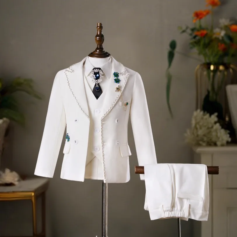 Blazer-Anzug für Kleinkinder bis Teenager, 6-teiliges Gentleman-Outfit für Hochzeit, Geburtstag, Abschlussball, A4791, Abschlussanzug, Vestidos – Detail 3