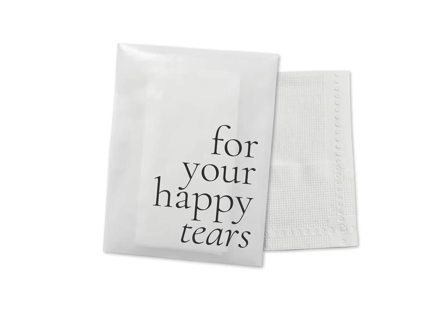 

50 Happy Tears Tissue Packets | Wedding Tissues | Wedding Guests |Biodegradable Packets | Serif For Your Happy Tears