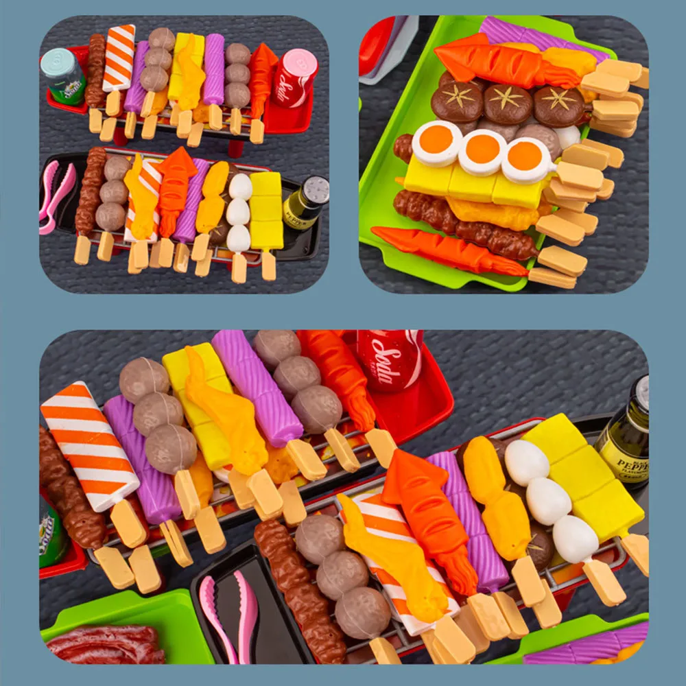 Kinder Spelen Keuken Dinette Simulatie Barbecue Kookgerei Koken Voedsel Educatief Speelgoed Ouders-Kind Rol Interactieve Geschenken