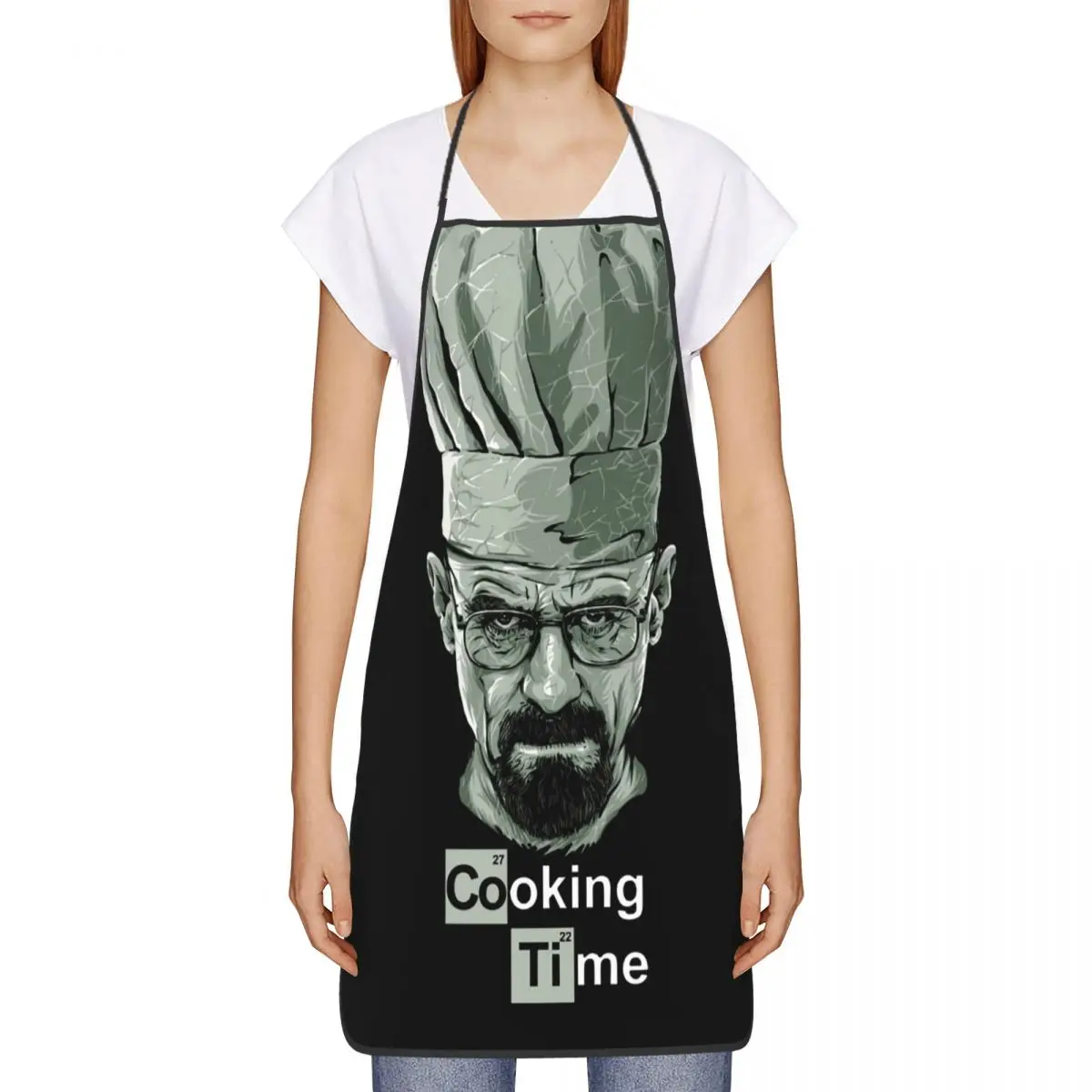 Custom Bib Breaking Bad Cooking Time Aprons Men Women Unisex Adult Chef Cooking Kitchen Walter White Tablier Cuisine Gardening