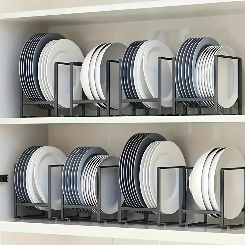 1pc/kitchen cabinet plate storage artifact countertop dish rack drawer dinner plate partition drain rack layered storage rack