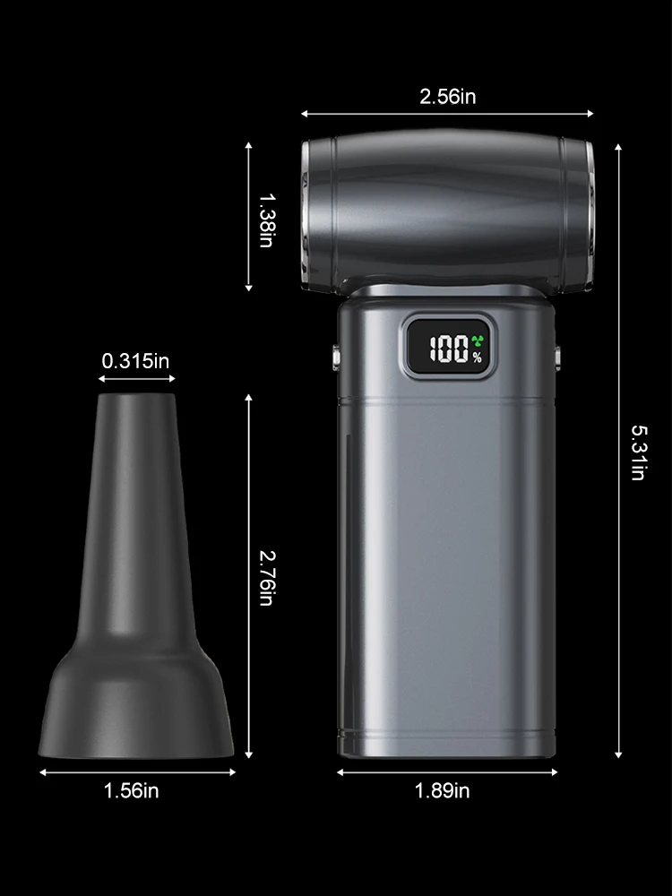 Violent Fan 200000RPM Powerful Air Blower Vacuum Dust Cleaner Type-C Charging Strong Winds 53m/s Brushless Turbo Jet Blower ﻿Fan