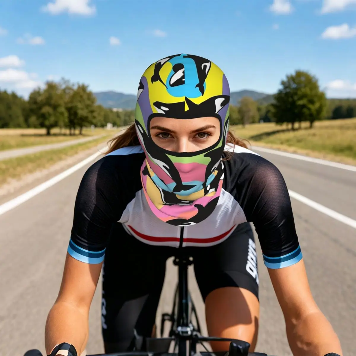 Orca Killer Whale Breathable Thin Balaclava Full Face Mask Sun Protection Neck Gaiter For Motorcycle Cycling Fishing Outdoor
