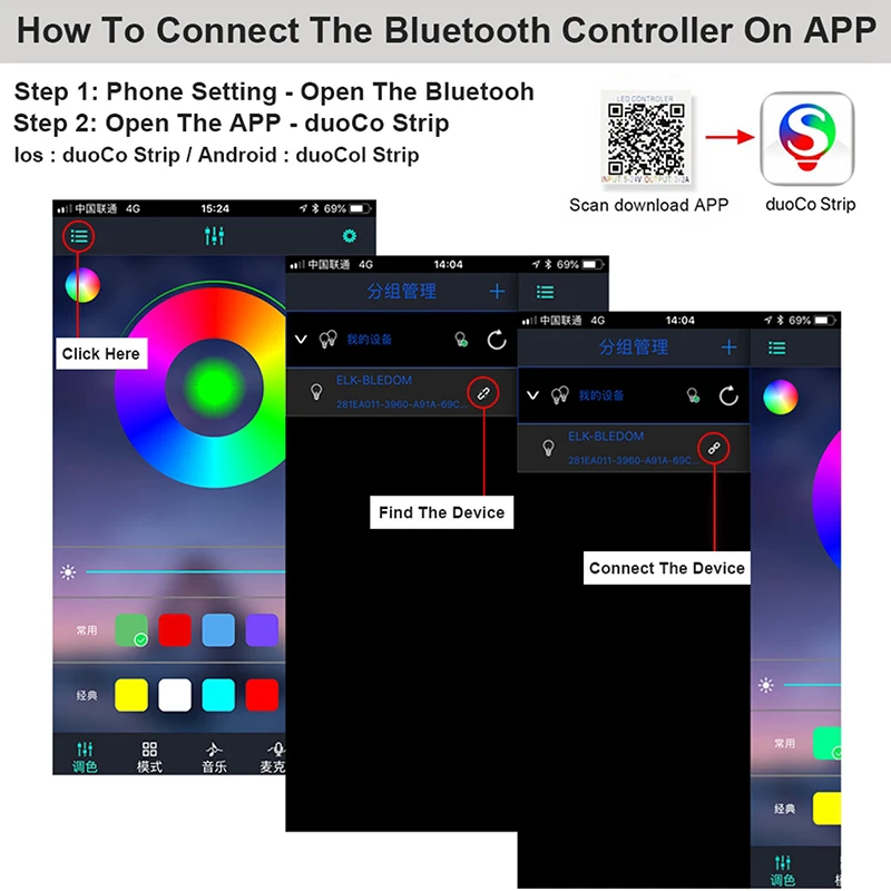 LED Streifen Licht Controller RGB APP Smart Bluetooth-kompatibel Musik Steuerung