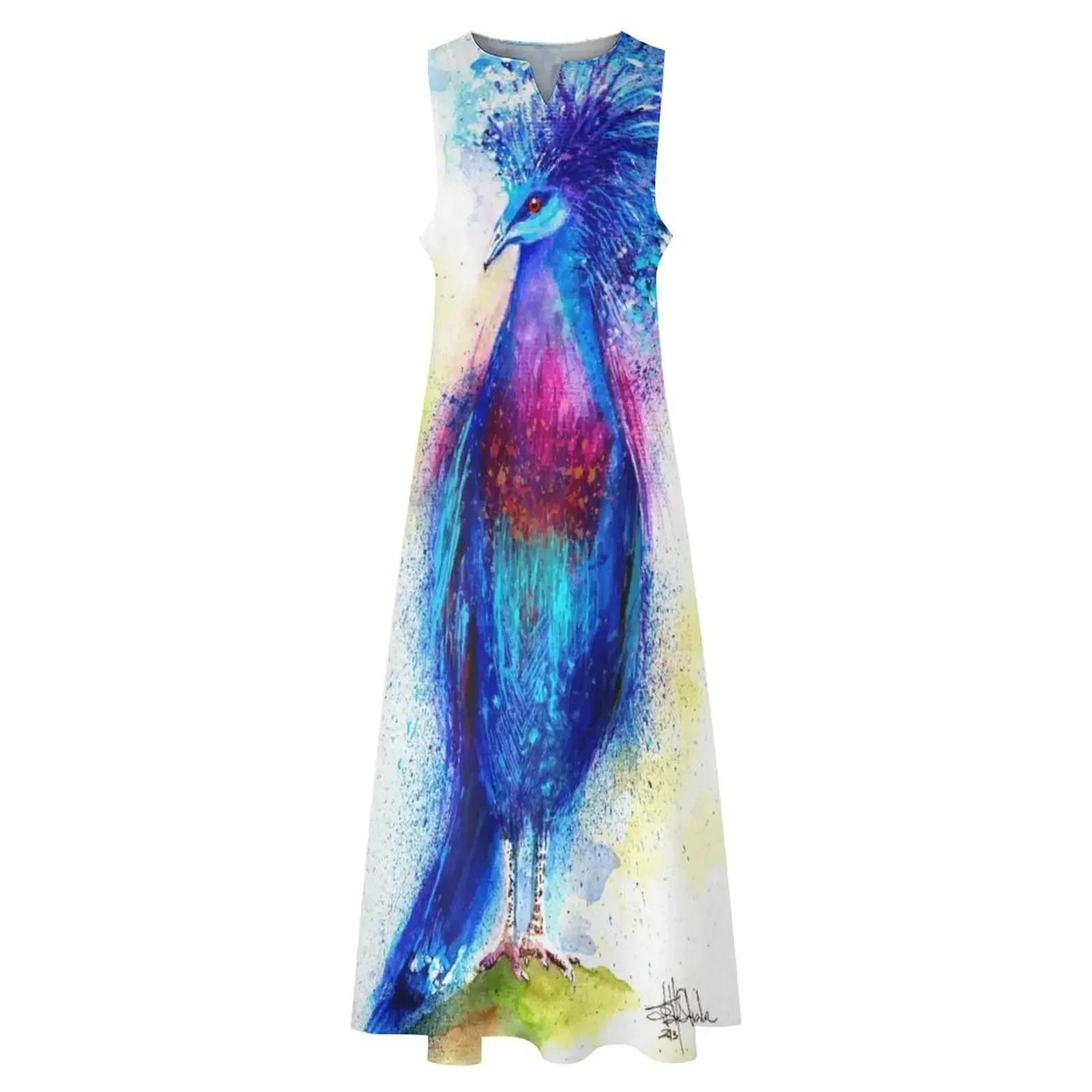 Blaues langes Kleid mit gekrönter Taube, Ballkleider 2025, elegante und hübsche Damenkleider, Kleid im koreanischen Stil