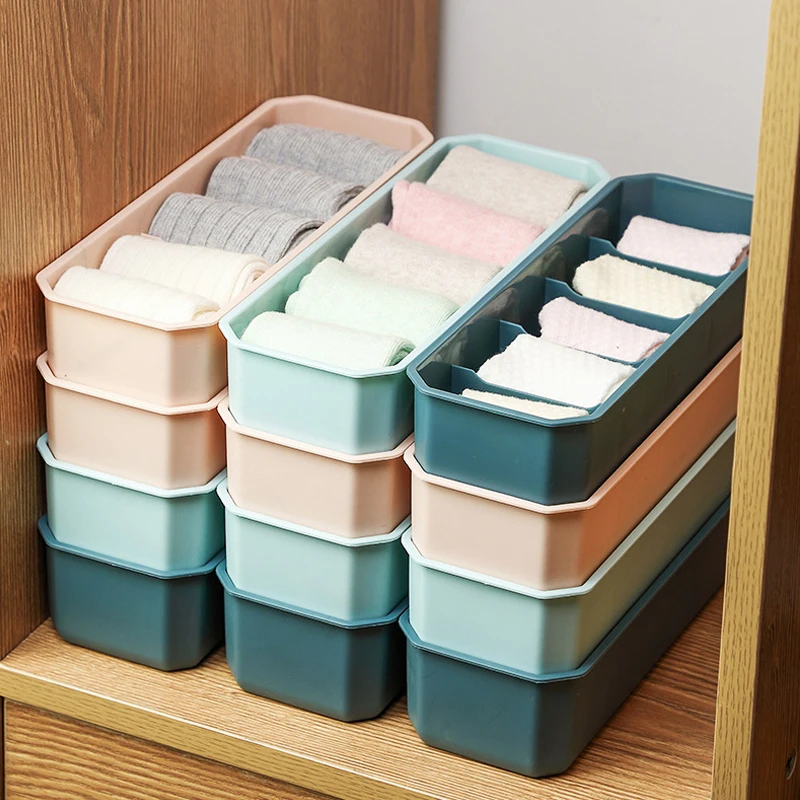 

5 Grids Organizer Panties Socks Storage Boxes Wardrobe Pants Clothes Underwear Drawers Socks Organizer Plastic Storage Box